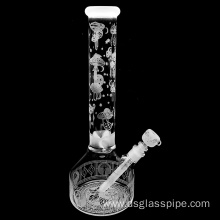 14 Inches Beaker Bottom with Geometric Ice Pinch Glass Smoking Water Pipe Wholesales